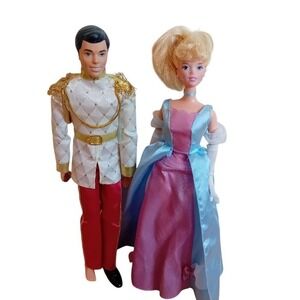 Y2K 2001 Disney Enchanted Cinderella &‎ Prince Charming Swirl N Style Dress READ